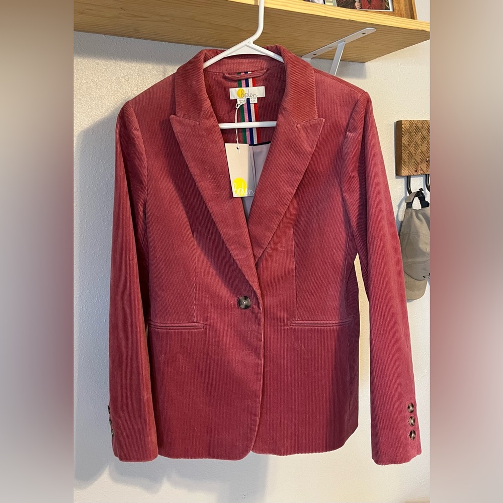 NWT Boden Corduroy Blazer Jacket in Dusty Rose, Women’s size 6